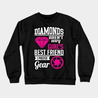 Diamonds photographer gear (white) Crewneck Sweatshirt